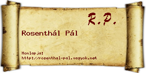 Rosenthál Pál névjegykártya
